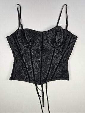 Vintage Y2K Victoria’s Secret 2002 Beaded Embroidered Corset Top Size Large